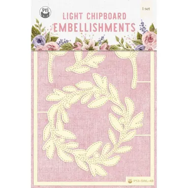 P13-LIGHT CHIPBOARD EMBELLISHMENTS STITCHED WITH LOVE 05, 4PCS