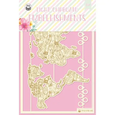 P13-LIGHT CHIPBOARD EMBELLISHMENTS SUMMER VIBES 05, 12PCS