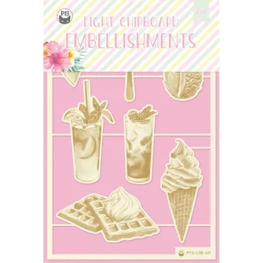 P13-LIGHT CHIPBOARD EMBELLISHMENTS SUMMER VIBES 02, 7PCS