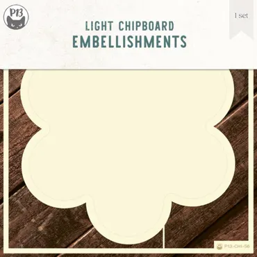 P13-LIGHT CHIPBOARD DECO BASE FLOWERET, 6X6", 1SET