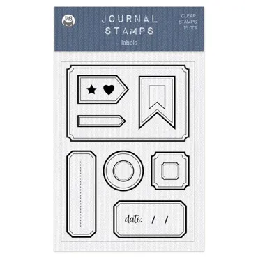 P13-CLEAR STAMP SET LABELS 01 A6, 15PCS