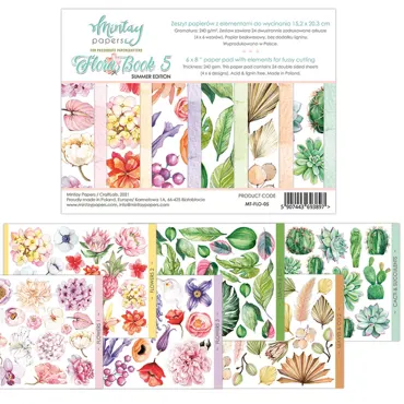 MINTAY PAPERS - 6 X 8 FLORA BOOK 5 - ELEMENTS FOR PRECISE CUTTING