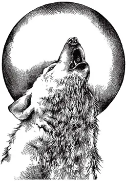 Crafty Individuals Howling Wolf Unmounted Rubber Stamps