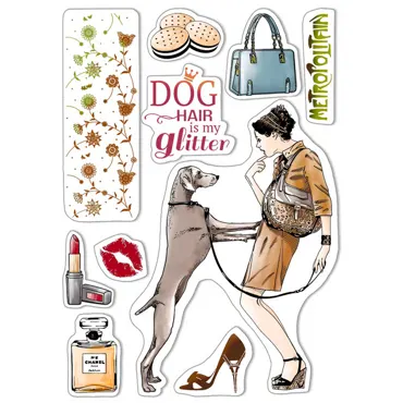 CIAO BELLA - CLEAR STAMP SET 6"X8" DOG HAIR IS MY GLITTER