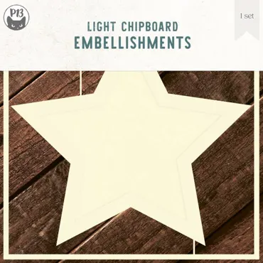 P13-LIGHT CHIPBOARD DECO BASE STAR, 6X6", 1SET