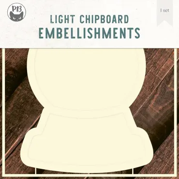 P13-LIGHT CHIPBOARD DECO BASE SNOW GLOBE, 8X8", 1SET