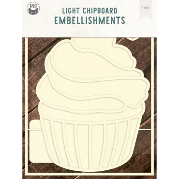 P13-LIGHT CHIPBOARD ALBUM BASE CUPCAKE, 6X8", 1SET