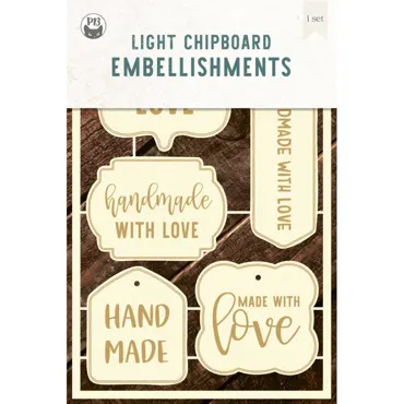 P13-LIGHT CHIPBOARD EMBELISHMENTS LABELS 02, 4X6", 5PCS