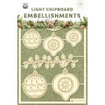 P13-LIGHT CHIPBOARD EMBELLISHMENTS COSY WINTER 02, 7PCS