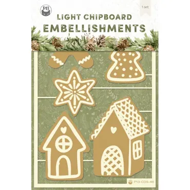 P13-LIGHT CHIPBOARD EMBELLISHMENTS COSY WINTER 03, 5PCS