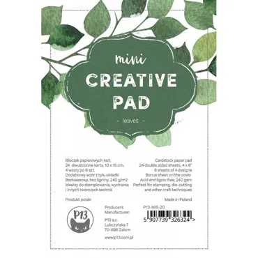 P13-MINI CREATIVE PAD - LEAVES, 6X4"