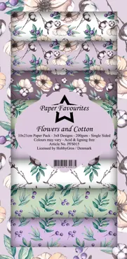 Paper Favourites Flowers and Cotton Slim Paper Pack 10x21cm