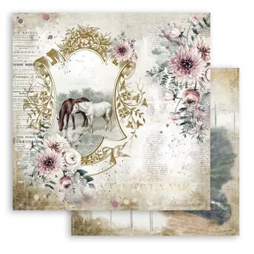 Stamperia Romantic Horses Lake 12x12 Inch Paper Sheet