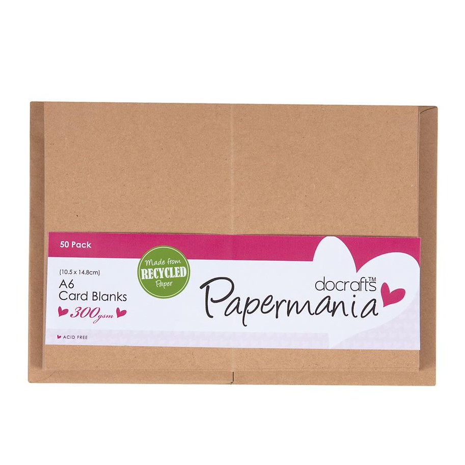 Papermania Cards & Envelopes A6 Recycled Kraft (50pk)