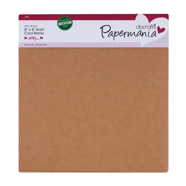 Papermania 8 X 8" Cards/Envelopes (6Pk, 300gsm) - Recycled Kraft
