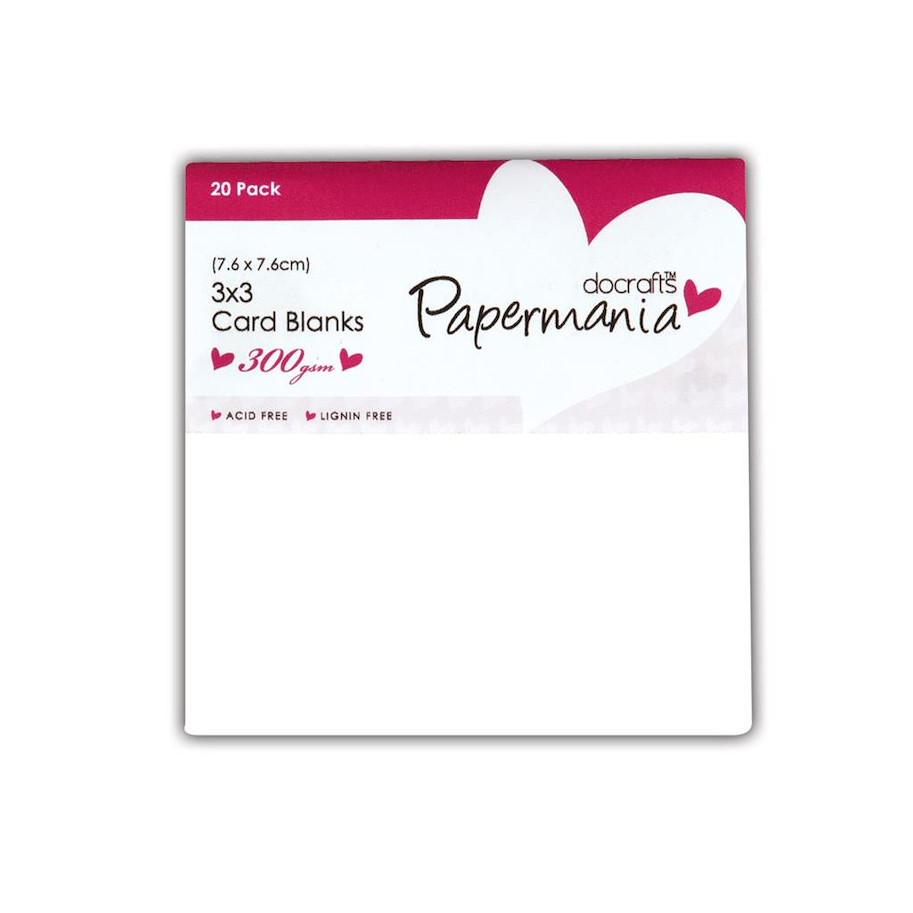 Papermania Cards & Envelopes 3x3 Inch White (20pk)