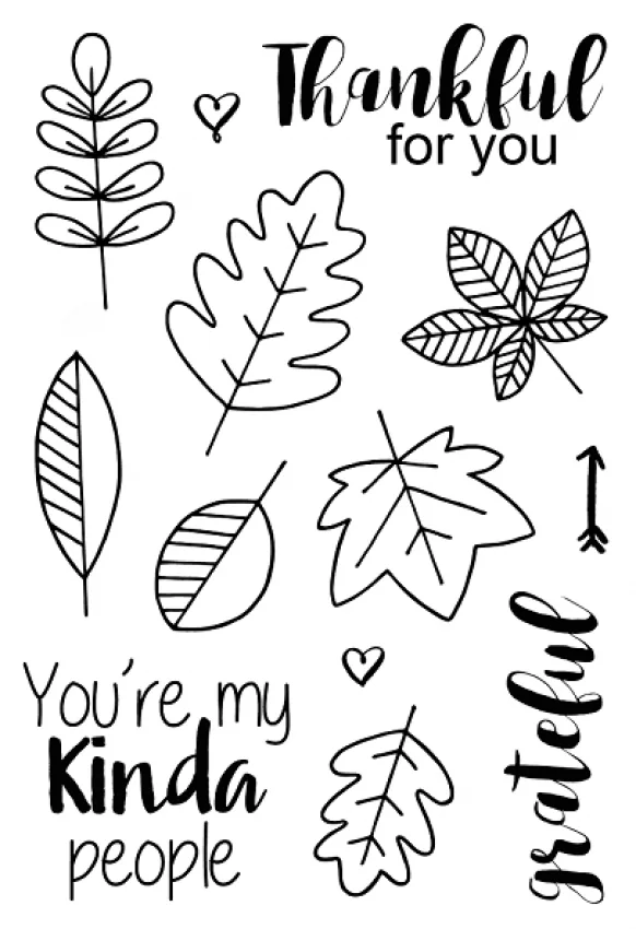 Jane's Doodles Thankful Clear Stamps 