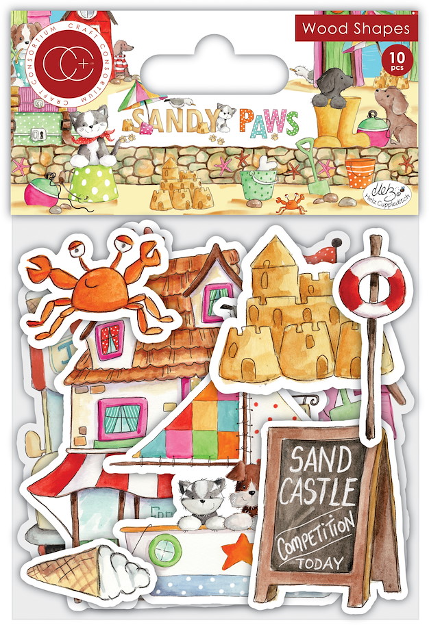 Craft Consortium Sandy Paws Wood Shapes 