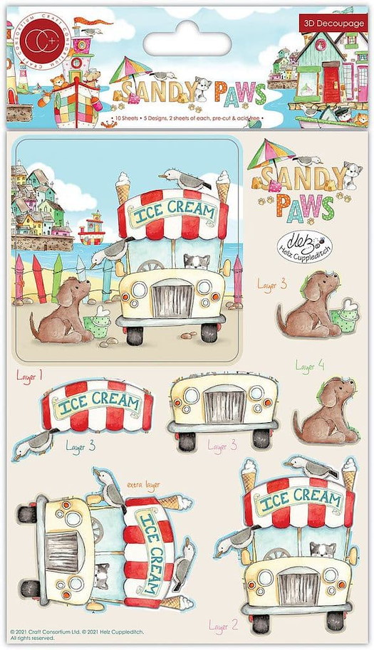 Craft Consortium Sandy Paws 3D Decoupage Set
