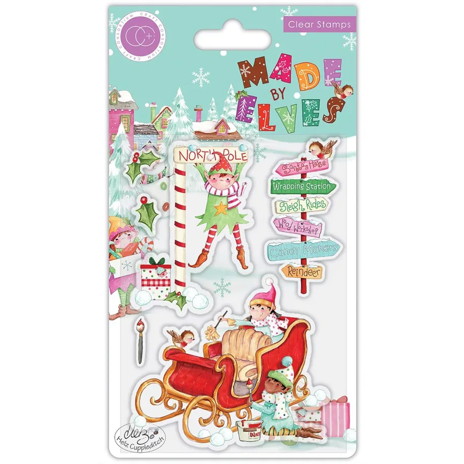 Craft Consortium Made by Elves Sleigh Clear Stamps