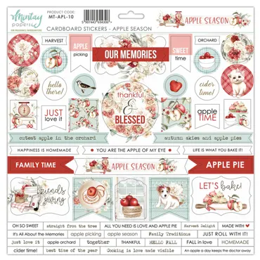 MINTAY PAPERS - 12 X 12 CARDBOARD STICKERS - APPLE SEASON