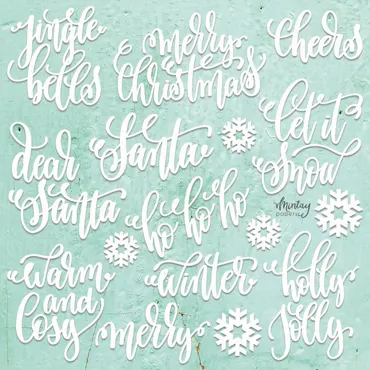 MINTAY CHIPPIES - DECOR - CHRISTMAS WORDS, 22 PCS