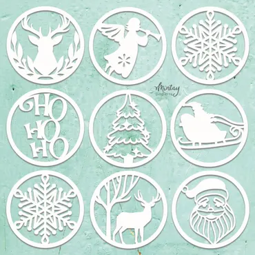 MINTAY CHIPPIES - DECOR - CHRISTMAS CIRCLES, 9 PCS