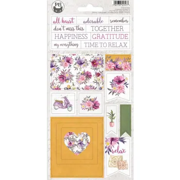 P13 - CHIPBOARD STICKER SHEET TIME TO RELAX 01, 10,5X22CM