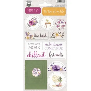 P13 - CHIPBOARD STICKER SHEET TIME TO RELAX 02, 10,5X22CM