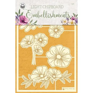 P13 - LIGHT CHIPBOARD EMBELLISHMENTS TIME TO RELAX 02, 6PCS