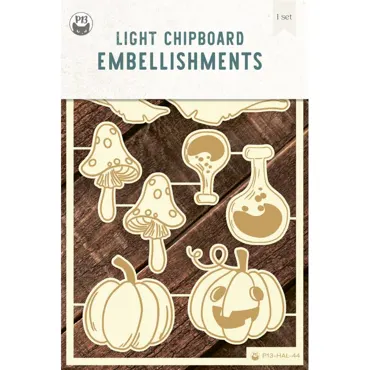 P13 - LIGHT CHIPBOARD EMBELLISHMENTS HAPPY HALLOWEEN 01, 8PCS