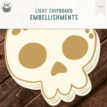 P13 - BANNER HAPPY HALLOWEEN - SKULL, 6X6", 5PCS