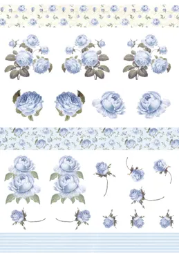 Reprint Blue Rose Romance A4 Cutouts