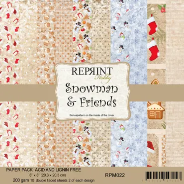 Reprint Snowman & Friends 8x8 Inch Paper Pack