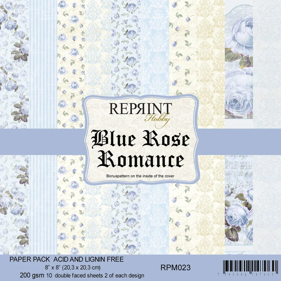 Reprint Blue Rose Romance 8x8 Inch Paper Pack