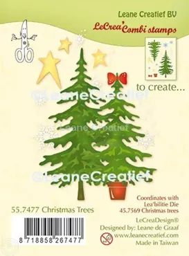 LeCreaDesign® Silikon Kombi Stempel Weihnachtsbäume