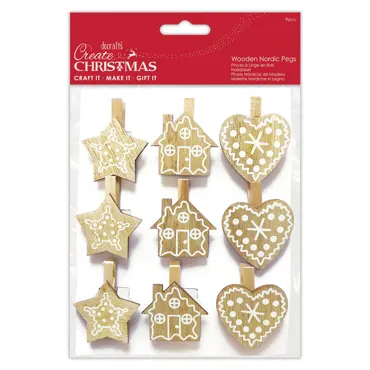 Papermania Create Christmas Wooden Nordic Pegs (9pcs)