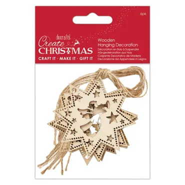 Papermania Create Christmas Wooden Hanging Decoration Angel (6pcs)