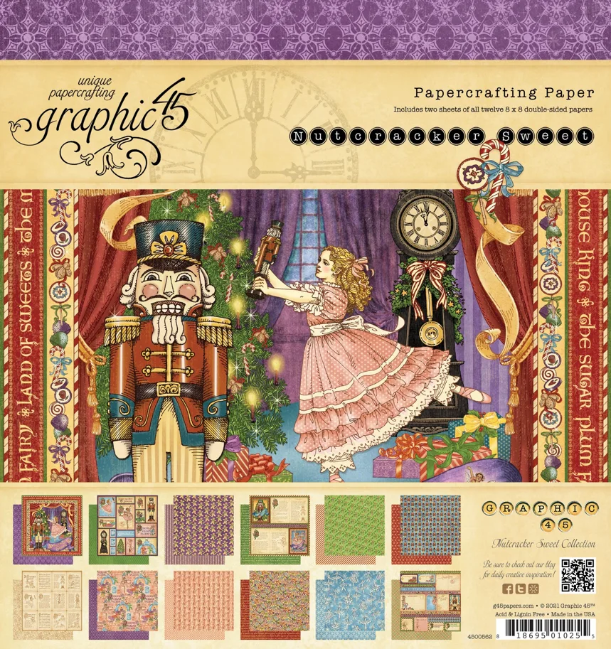 Graphic 45 Nutcracker Sweet 8x8 Inch Paper Pad