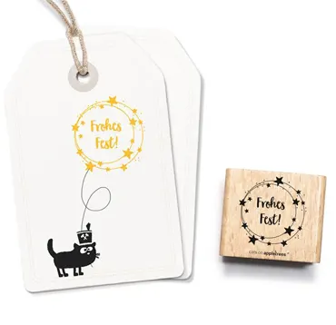 Cats on appletrees Typostempel Frohes Fest 3 - Sternenkranz