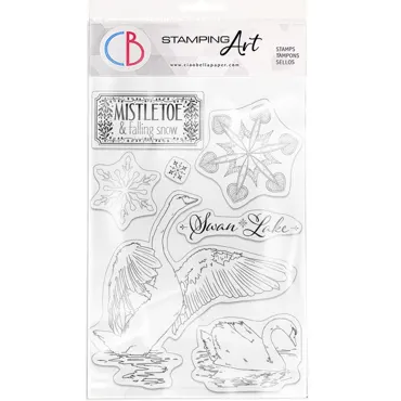 CIAO BELLA - MEMORIES OF A SNOWY DAY-CLEAR STAMP SET 6"X8" SWAN LAKE