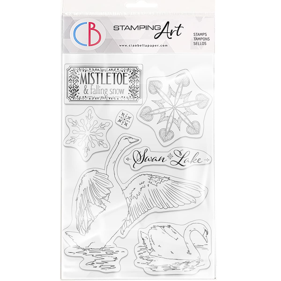CIAO BELLA - MEMORIES OF A SNOWY DAY-CLEAR STAMP SET 6"X8" SWAN LAKE