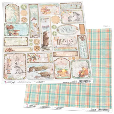 CIAO BELLA - THE GIFT OF LOVE-WINTER GREETINGS PAPER SHEET 12"X12"