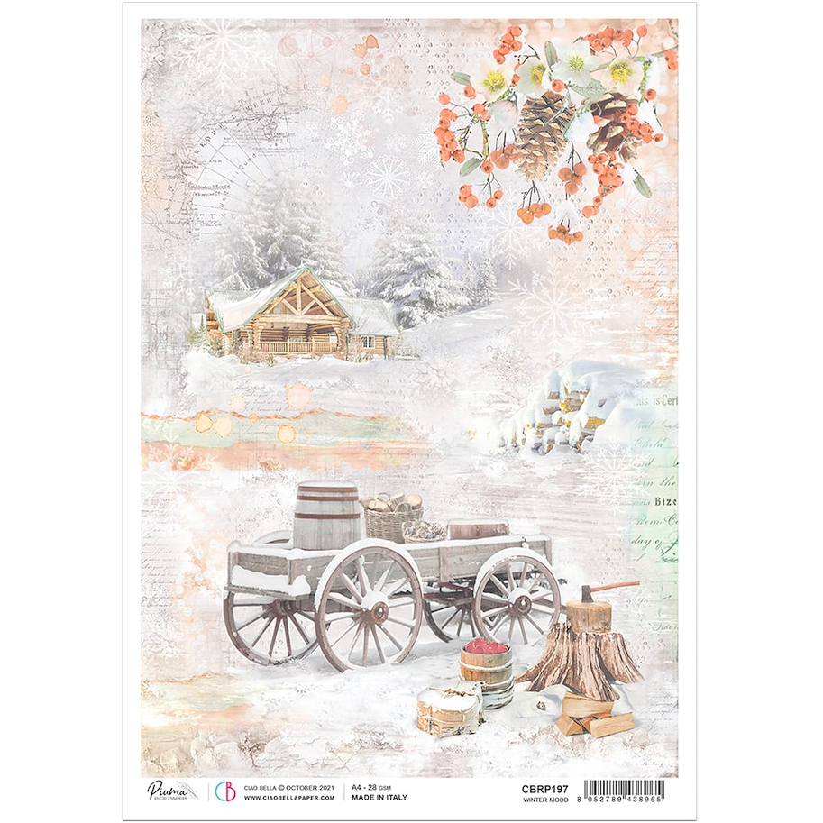 CIAO BELLA - THE GIFT OF LOVE-RICE PAPER A4 WINTER MOOD
