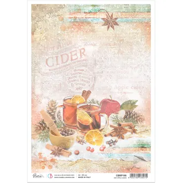 CIAO BELLA - THE GIFT OF LOVE-RICE PAPER A4 HOT APPLE CIDER