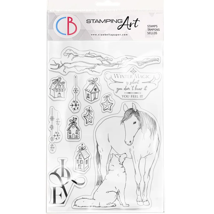 CIAO BELLA - THE GIFT OF LOVE-CLEAR STAMP SET 6"X8" WINTER MAGIC