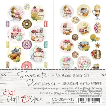 CRAFT O'CLOCK - LABELS SET - 13 - SWEETS - UNIVERSAL SET