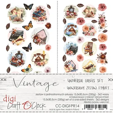 CRAFT O'CLOCK - LABELS SET - 14 - VINTAGE - UNIVERSAL SET