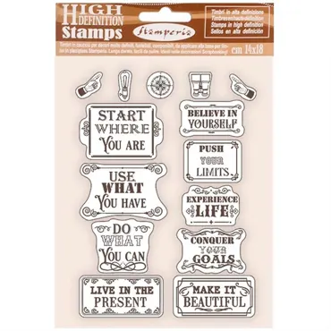 Stamperia Natural Rubber Stamp Lady Vagabond Lifestyle Inspiring Quotes