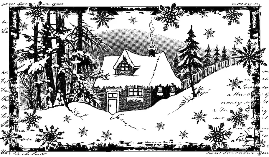 Crafty Individuals Little Cottage in the Snow Unmounted Rubber Stamps 